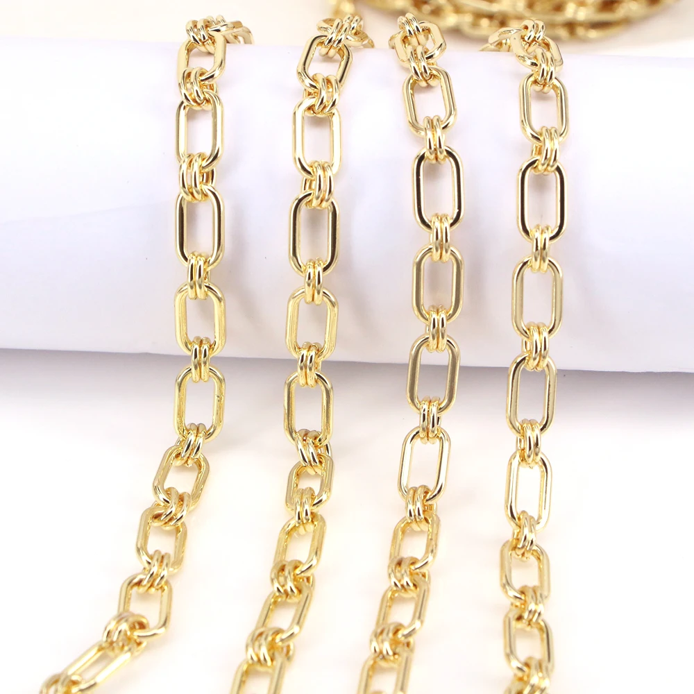 3 Meters, 8*15mm, Gold Chunky Chains Punk Choker Necklace Chain for DIY Jewelry Making Accessories