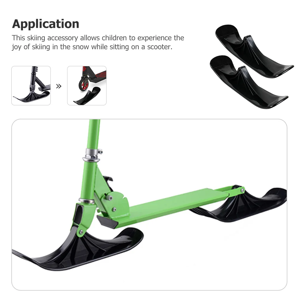 Kids Scooter Sled Winter Supplies Snow Explosion-proof Snowboard Skiing Outdoor Skate Black Child