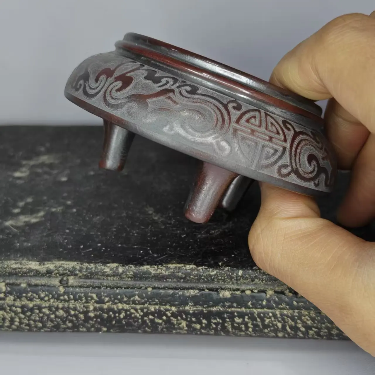 Handmade High Quality Yixing Purple Sand Incense burner shape Bonsai Pot With 3 legs