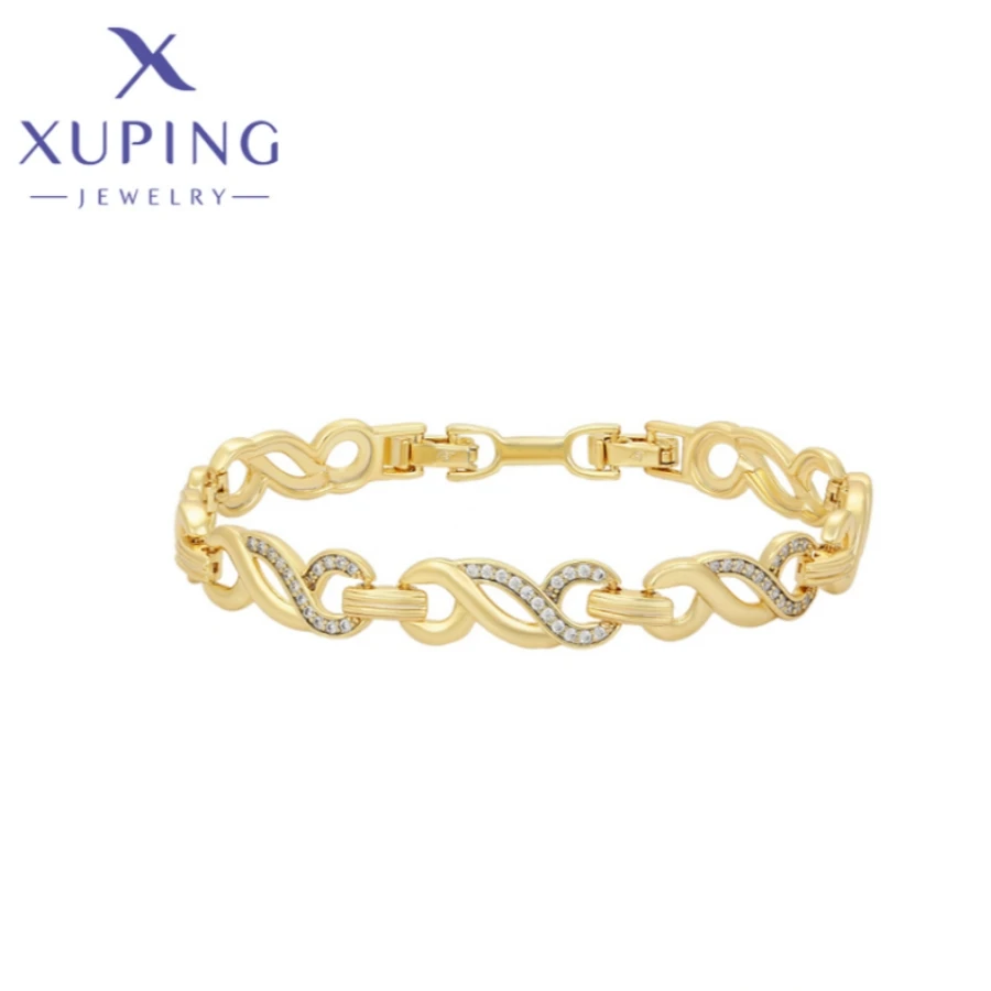 Xuping Jewelry Hot Items Exquisite Elegant Style Women's Bracelets Light Gold Color Birthday Christmas Girl Gifts X000702872