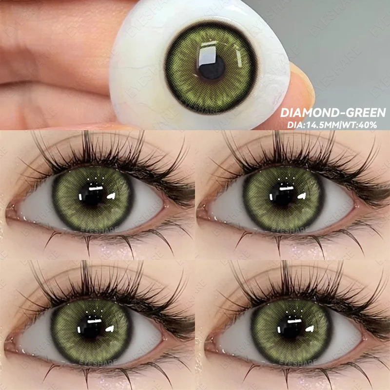 EYESHARE 1pair Colored Contact Lenses for Eyes Natural Brown Contact Blue Eyes Lenses Korean Gray Contacts Yearly Green Pupils