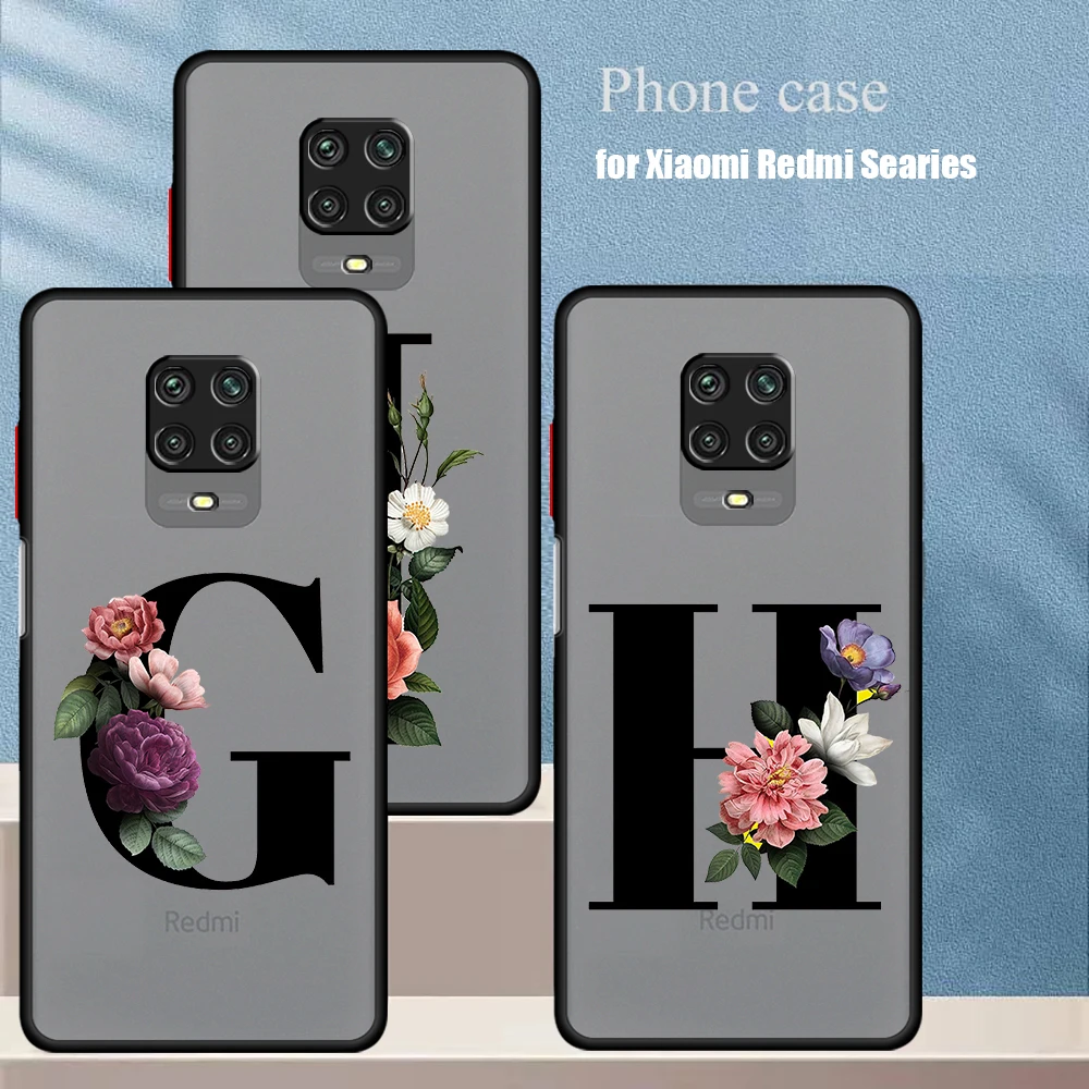 جراب هاتف بحروف شخصية ، غطاء غير لامع ، شاومي ريدمي 12 12C 13C 5G 13 4G 9 9A 9C A1 A2 Plus K40 برو