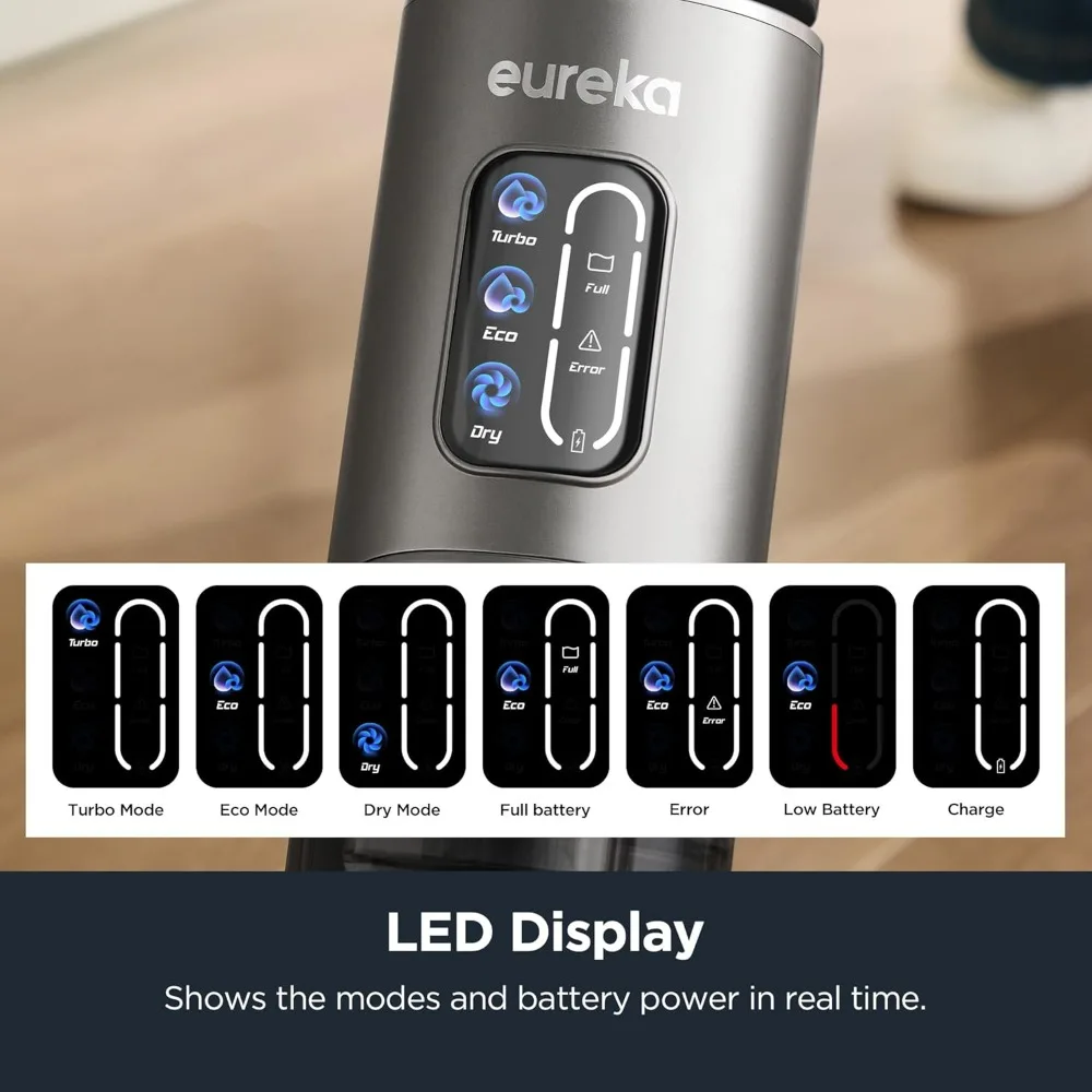 コードレス乾湿両用掃除機とモップシステム、硬い床用、ペットの毛や粘着性のある汚れの掃除に最適