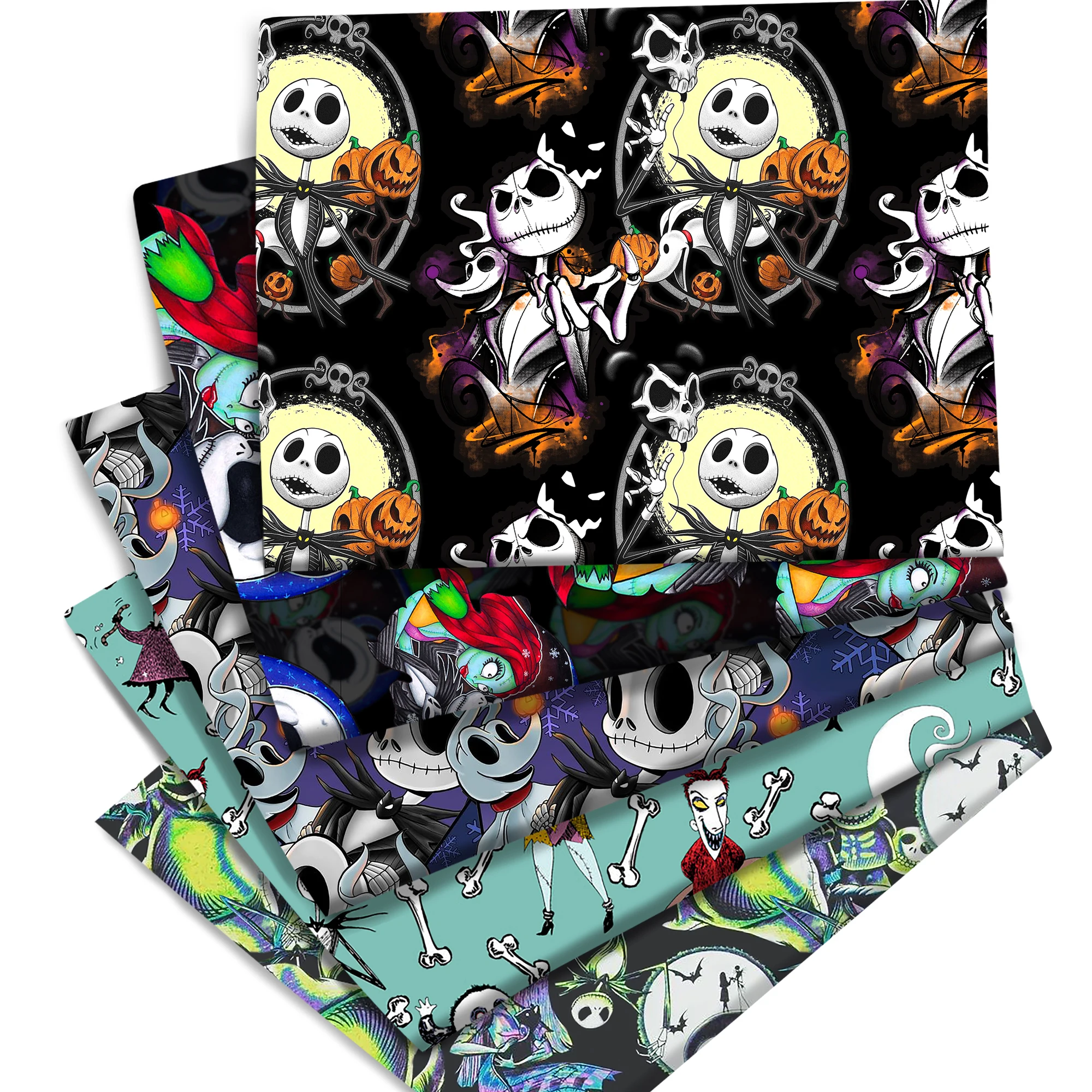 Disney Jack Skellington The Nightmare Before Christmas Polyester/100 Cotton Printed Fabric Handmade Sewing Patchwork Quilting