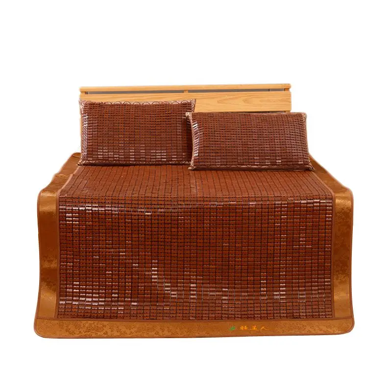 Healthy Bamboo Cooling Mat for Mattress - Chemical-Free Carbonized Bamboo Bed Topper Smooth Non-Slip Sleeping Pad