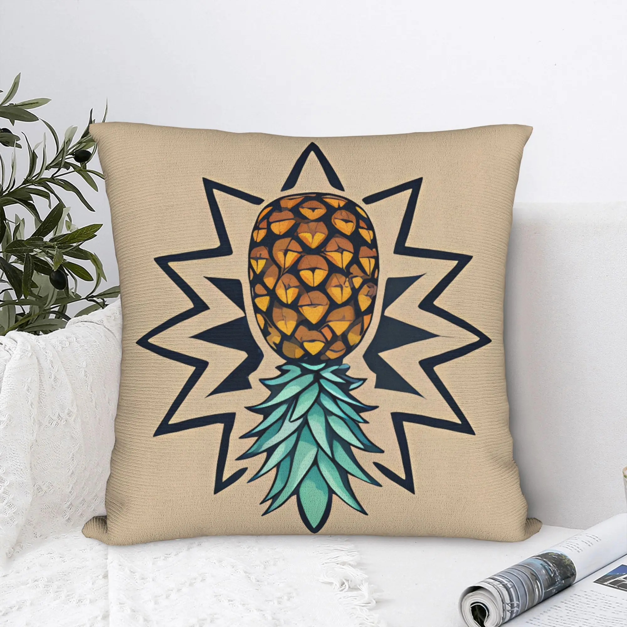 Pillow Case Anatomy Of An Upside Down Pineapple Square  Pillow Cover For Sofa Home Decor Morden Pillowcases