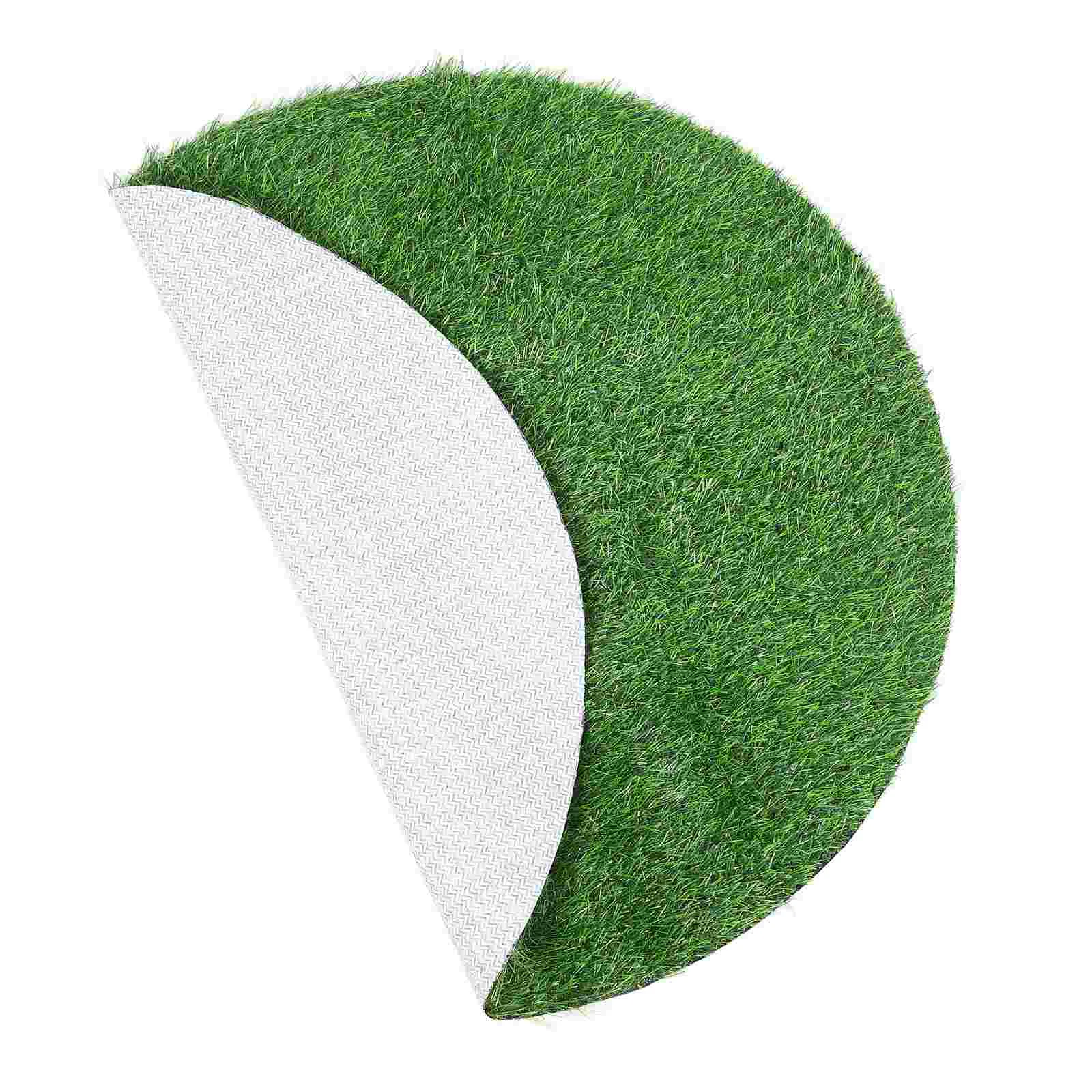 

70cm Diameter Manhole Cover Decorative Artificial Grass Mat Outdoor Dining Center Rug Fake Grass for Buffet Tables