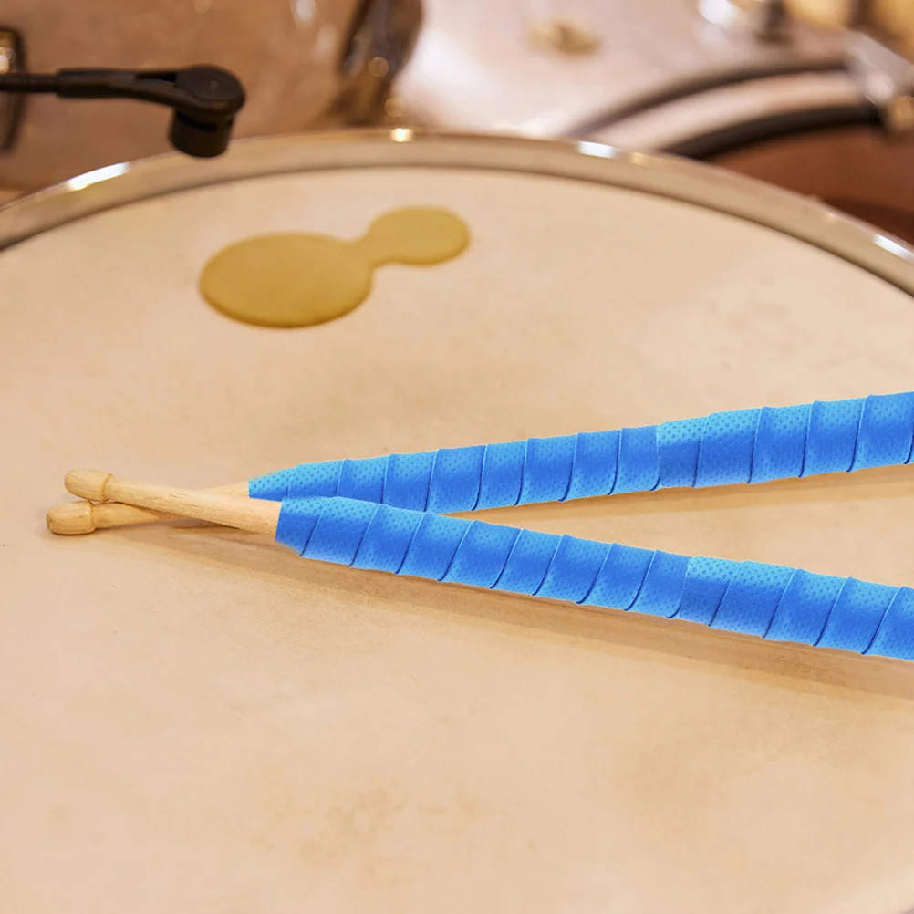2 Buah Pita Pembungkus Stik Drum Anti Selip Penyerap Keringat untuk Kit Stik Drum Tahan Benturan Tahan Lama Aksesori Pengerjaan Indah