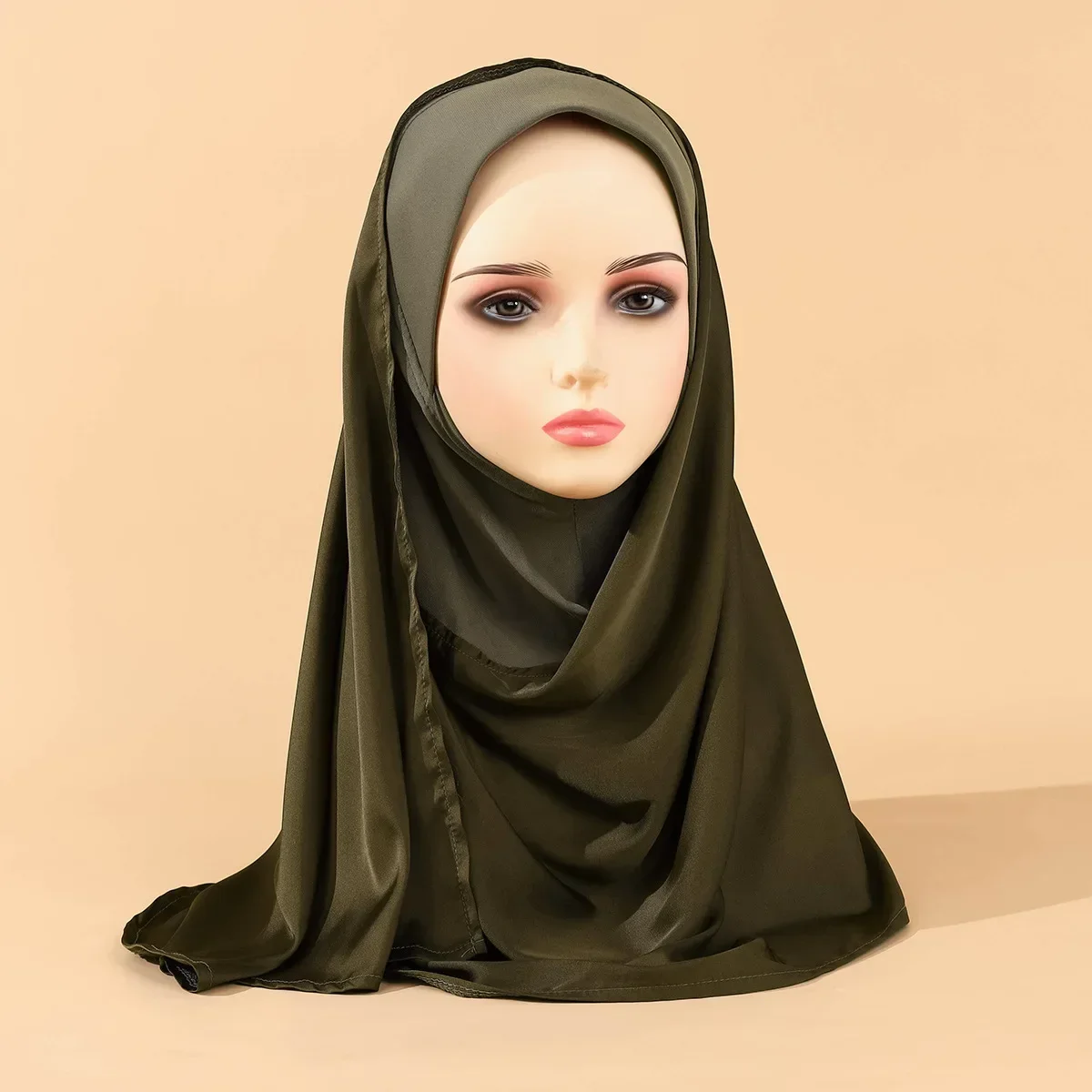 عالية الجودة وشاح من الساتان النساء المسلمات الحجاب الحجاب والأوشحة شال التفاف عمامة الإسلام سرق عصابات Bufanda Foulard 120*60 سنتيمتر #5