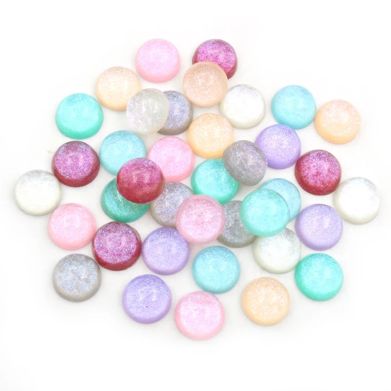 New Fashion 40pcs 12mm Mix Colors Stylish Color Half Ball Flat Back Resin Cabochons Cameo DIY Jewelry Making Accessories