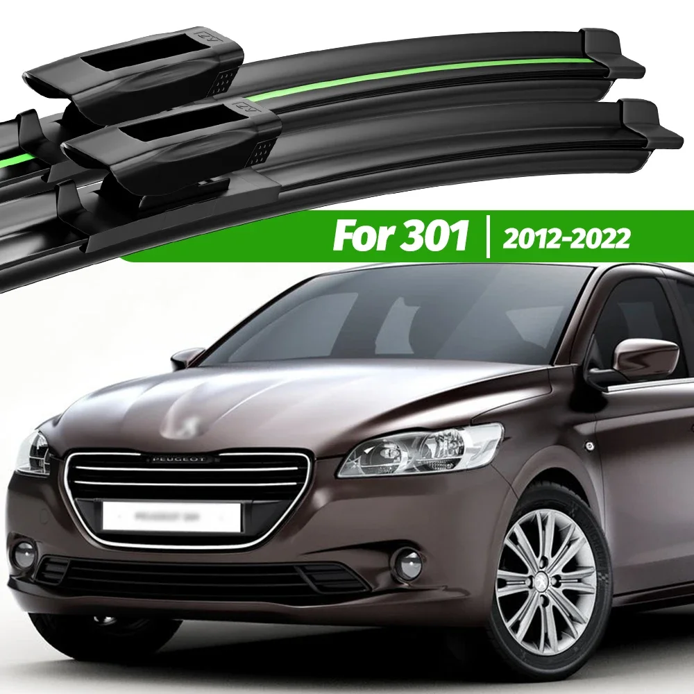 

For Peugeot 301 2012-2022 2pcs Front Windshield Wiper Blades 2013 2014 2015 2017 2018 2019 2021 Windscreen Window Accessories