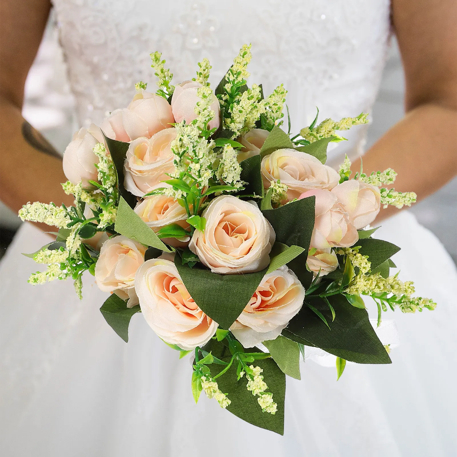 

Свадебный букет невесты из премиального шелка и льна, искусственные цветы для свадебного торжества и декора
