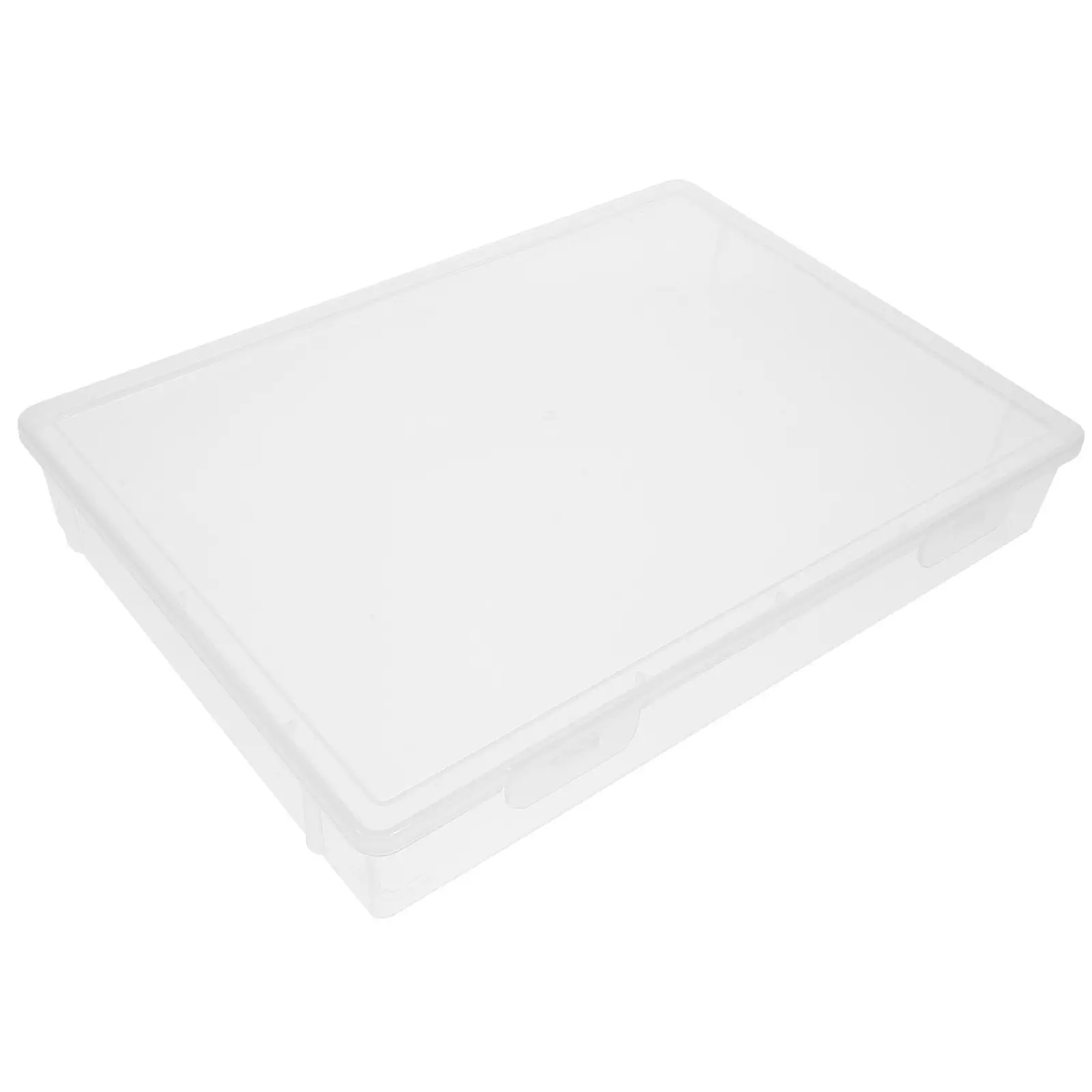 

Clear Pp Plastic File Storage Box Stackable Document Organizer Buckle For Office Home Bookshelf Desktop Use