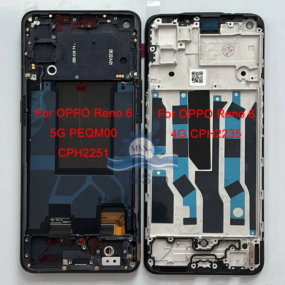 Original Amoled For OPPO Reno 6 4G Reno6 5G  LCD Display Frame Touch Panel For Oppo Reno 7 4G  Reno7 5G