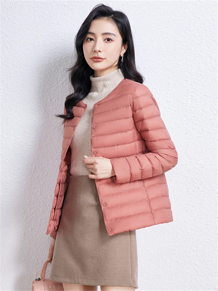 Top Grade Korean Ultra Light Down Liner Warm Interior 2024 New Autumn Winter O-neck Variable V-neck Simple Slim Down Coat