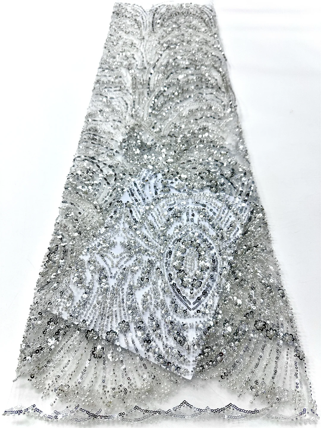 أحدث النيجيري الأفريقي 2025 فرنسا رائجة البيع تول أقمشة الدانتيل مع الخرز الترتر الراقية للعروس حفل زفاف خياطة فساتين #1