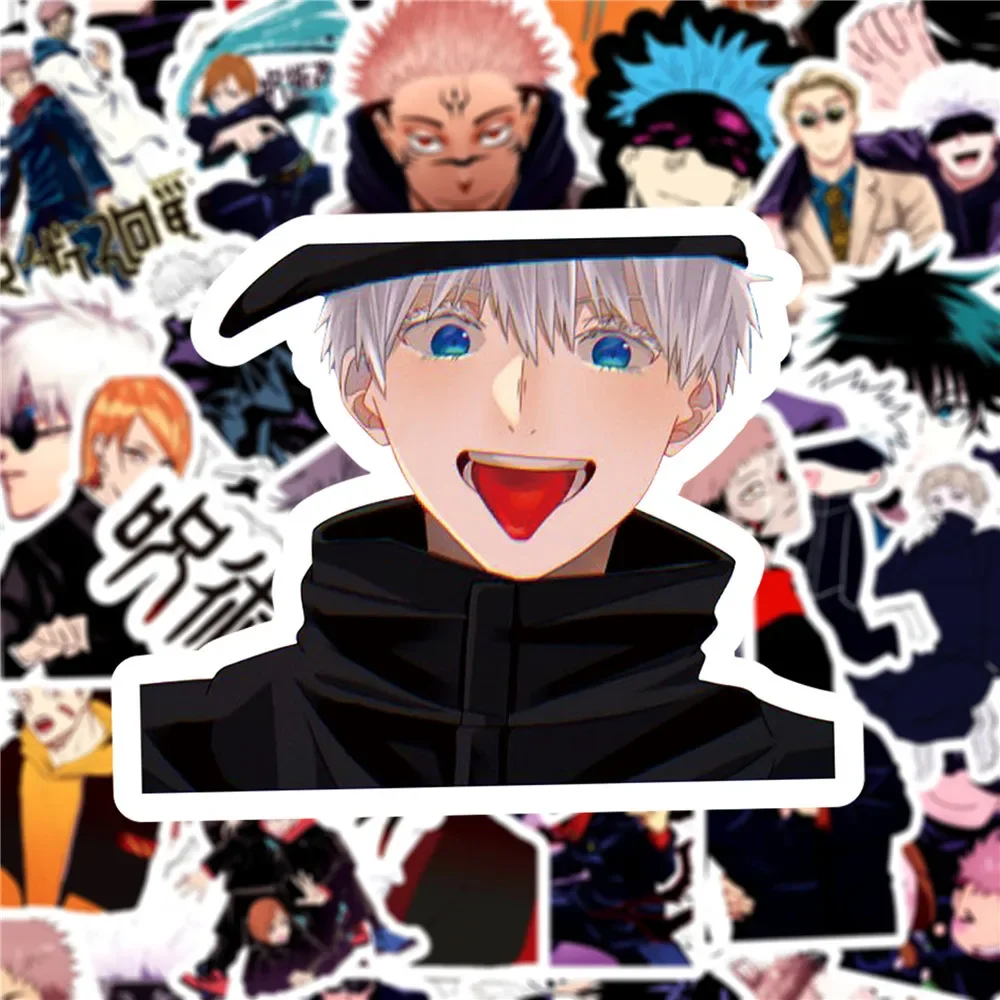 50Pcs Anime Jujutsu Kaisen Stickers for Laptop Luggage Skateboard Scrapbook Motorcycle DIY Waterproof Graffiti Sticker Toys Gift