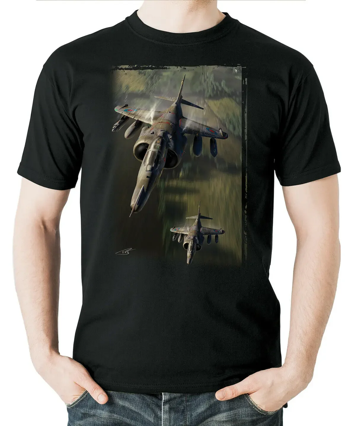 

Royal Air Force Harrier-GR3 Fighter Printed Aviation Themed T-Shirt. Summer Cotton Short Sleeve O-Neck Mens T Shirt New S-3XL