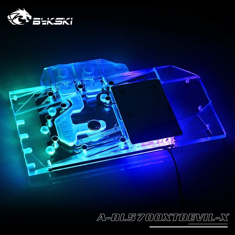 Bykski RX5700XT GPU Water Block untuk Datåpower Color RX5700XT Red Evil / Dragon Graphics Card Cooler,5V A-DL5700XTDEVIL-X