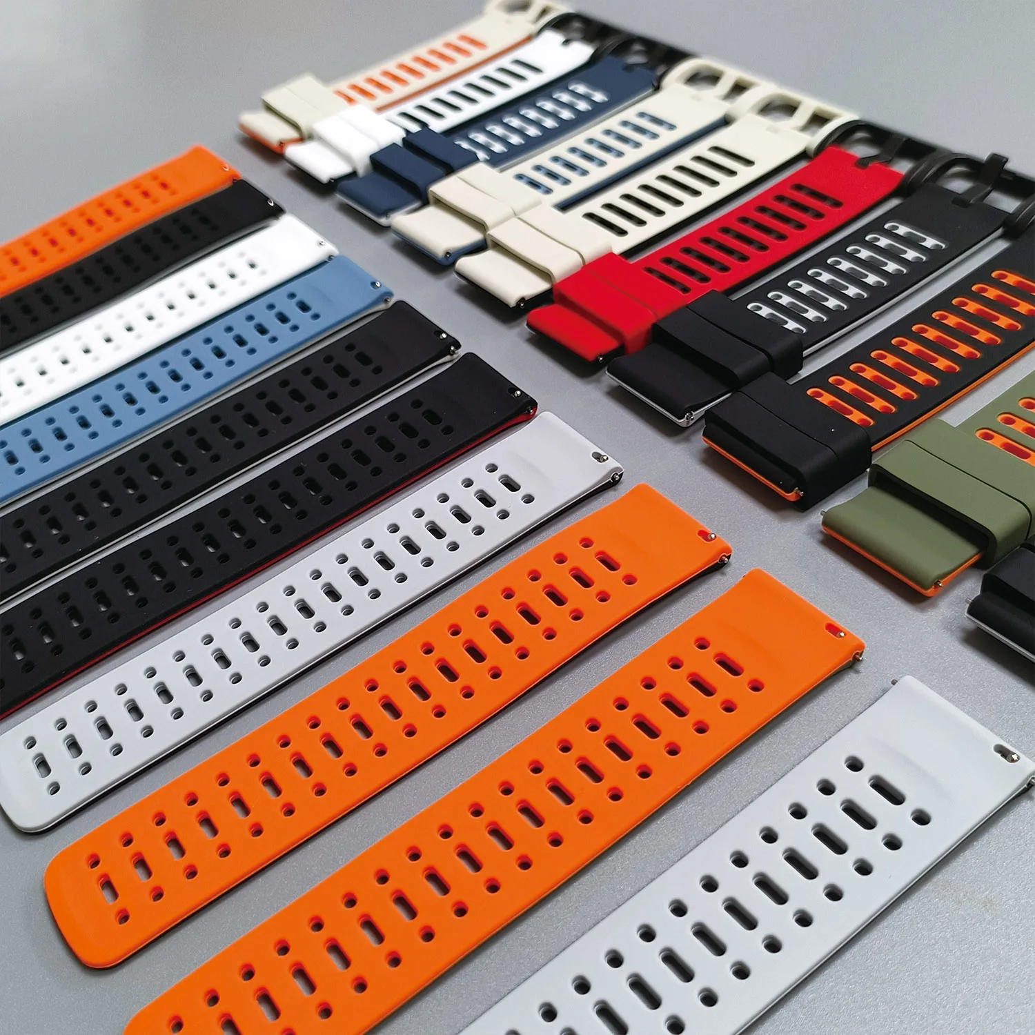 샤오미 워치 2 프로/컬러 2용 스포츠 실리콘 22mm 스트랩, 미 워치 S4 S3 S2 S1 액티브/프로용 소프트 밴드, 투톤 팔찌