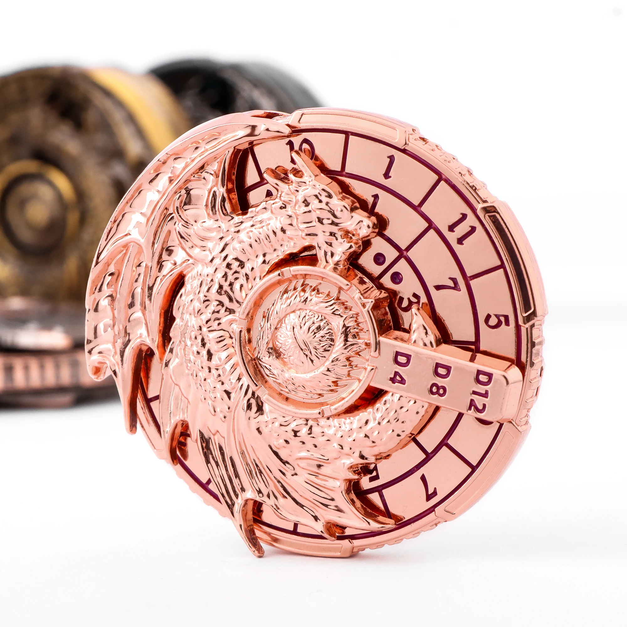 مجموعة نرد دوارة 7 في 1، نرد الروليت الدوران بأطراف الأصابع للزنزانات والتنينات، نرد بوصلة DND، لعبة طاولة لعب الأدوار RPG #1