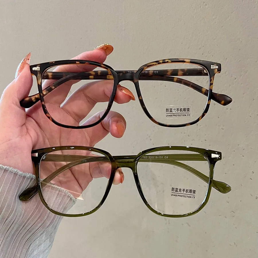 Square Large Frame Myopia Glasses for Women Men Ultra-light Near Sight Eyewear Fashion Prescription Eyeglasses Diopter 0 To 4.0