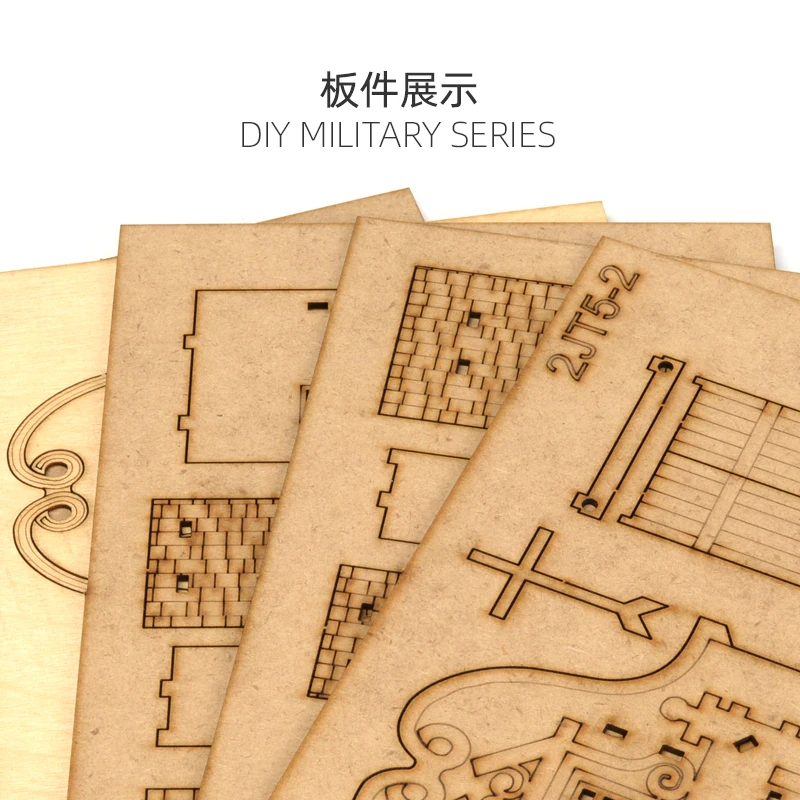 1/72 Scale European Double Layered Command Building Wooden Model Kit DIY Assembly for Display and Scene Building