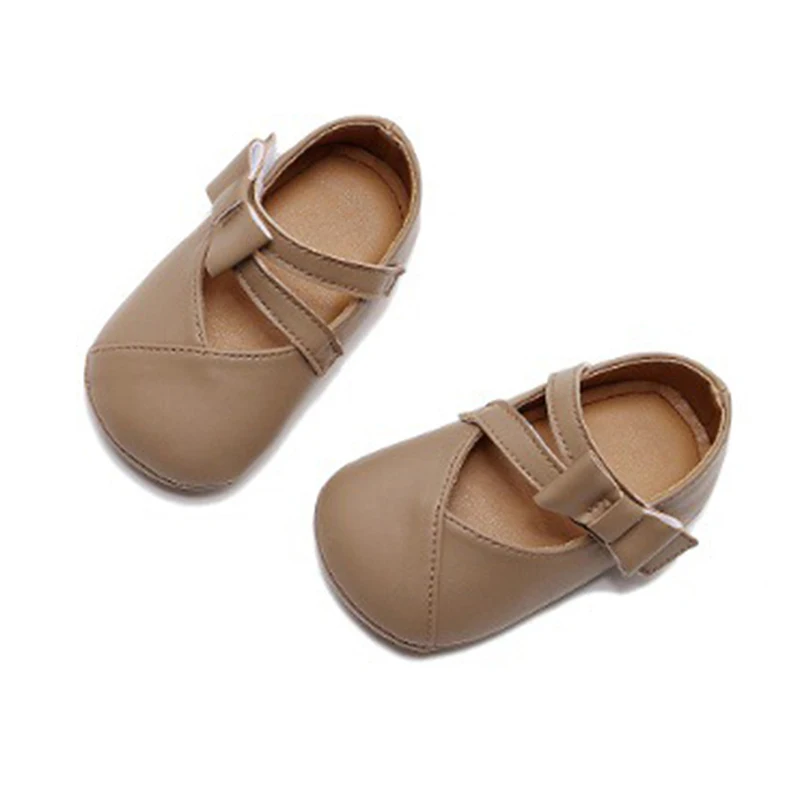 

SCEINRET Baby Girls Mary Jane Shoes Bowknot Princess Flats Casual Walking Shoes for Newborn 0-18M