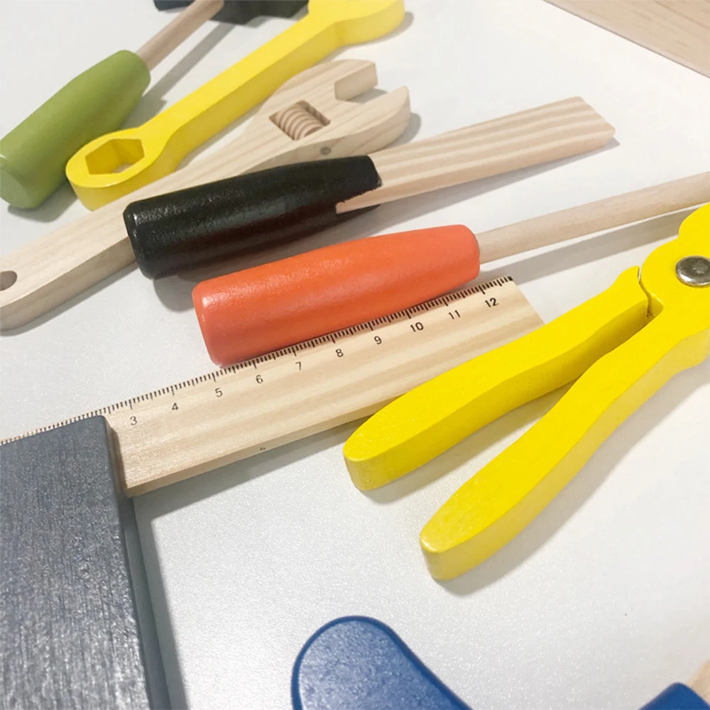 Giocattoli per valigetta per attrezzi da trasporto in legno Fai finta di smontaggio Giocattolo per dadi per bambini
