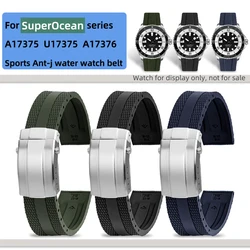 22mm Rubber Watchband Replace For Superocean Navigator/Avenger Breitling Rubber Strap Bracelet 18mm With Fold Buckle Accessories