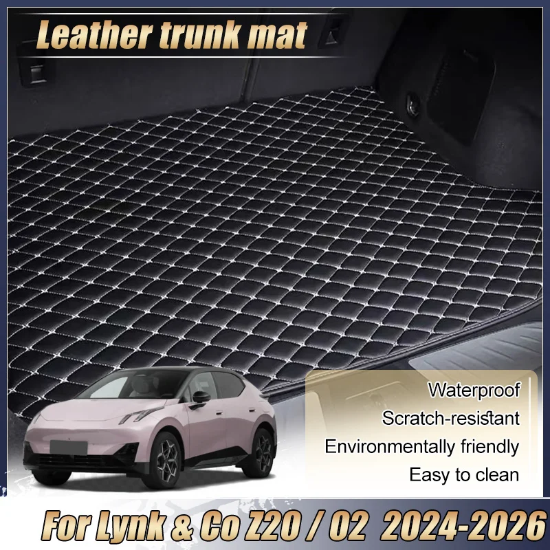 Trunk Mats For Lynk & Co Z20 / 02 Accessories 2024~2026 Waterproof Protective Liner Cargo Area Storage Pads Dedicated Auto Parts