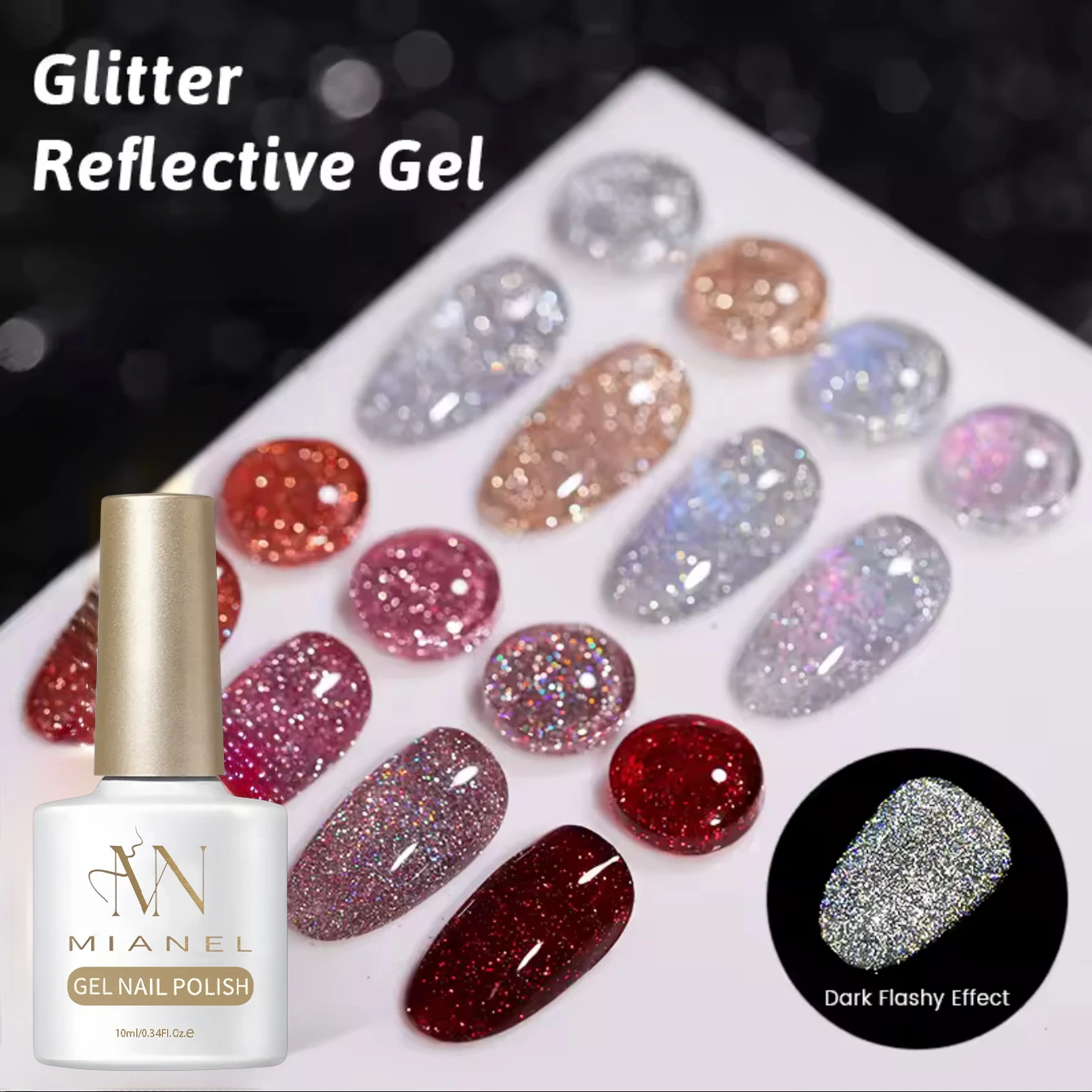 10ML 파이어플라이 댄스 쉬머 다이아몬드 젤 반사 디스코 글리터 네일 폴리시 눈부신 파인 쉬머 2025 가을 겨울 신상품