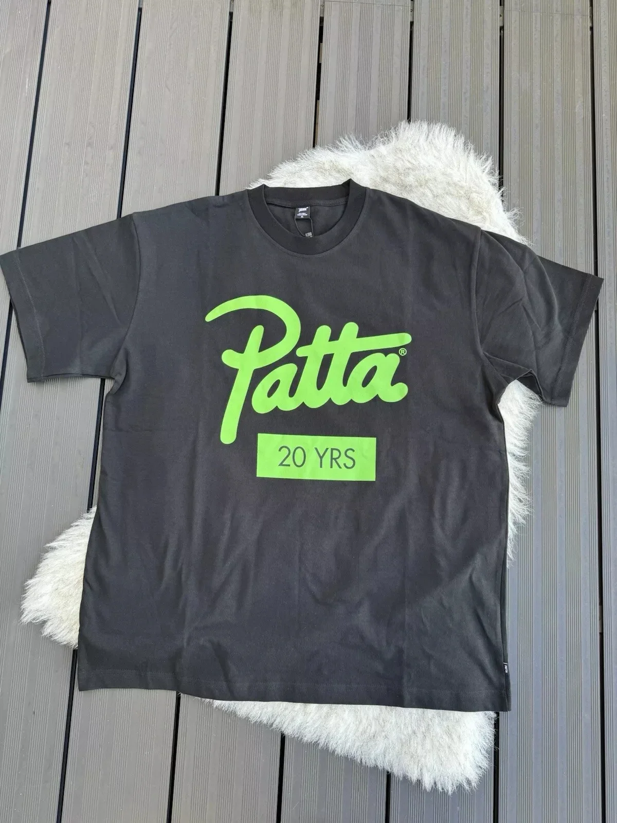 PATTA Chlorophyll 20 Years Anniv T-shirt Black Unisex Fashion Street Wear Pure Cotton Skin-friendly Soft Breathable Sports