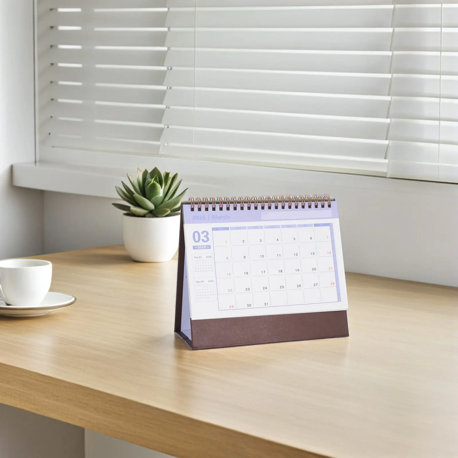 

2026 Minimalist Desk Calendar Small Standing Flip Design Compact Foldable Desktop Calendar for Office Home School Planning Daily