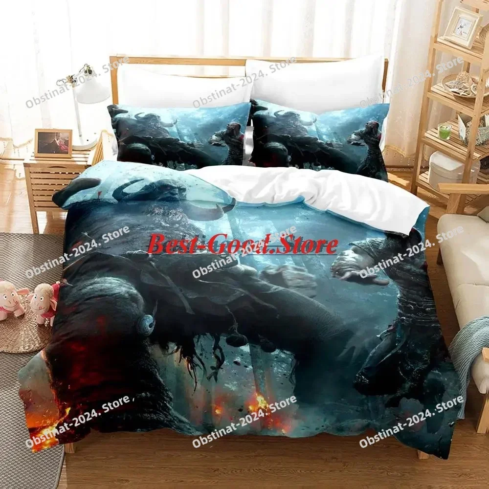 2023 Game God of War Bedding Set Printed single Comforter Quilt Bed Cover Duvet Cover Pillow Case 3 Pieces Sets Kids Adult Size