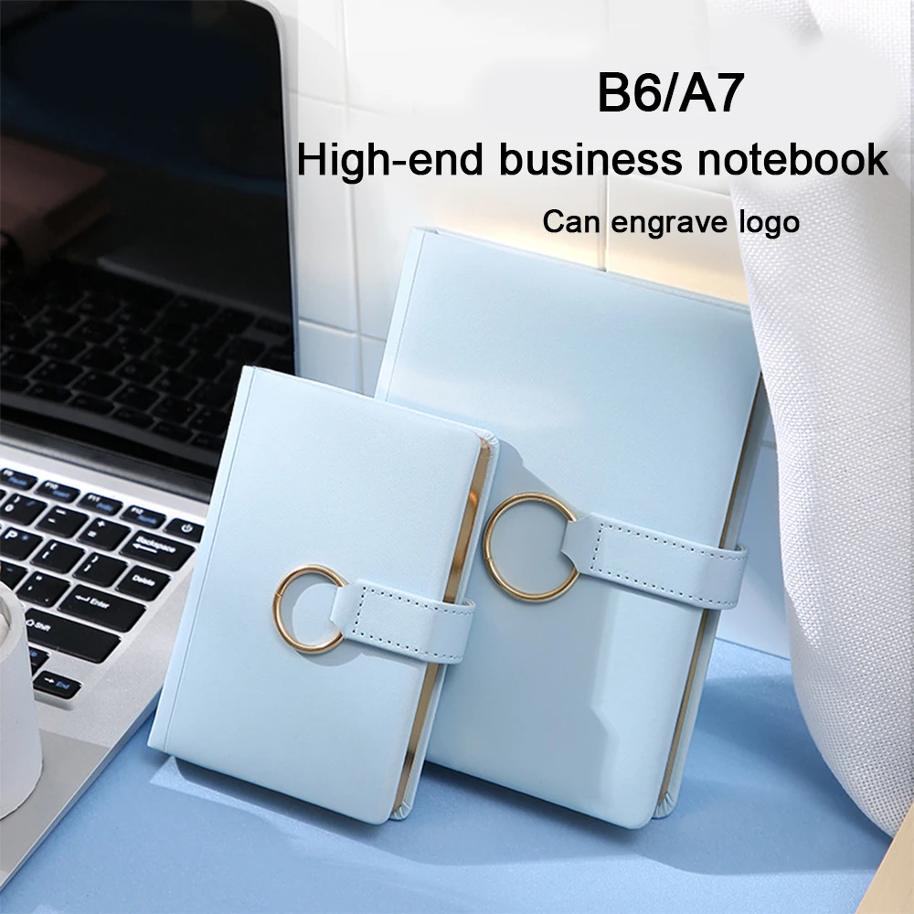 (Logo Can Engrave) B6/A7 Solid Color Pocket Notebook, Notepad, Student Travel Diary Buckle, Meeting Record Book, Hand Ledger