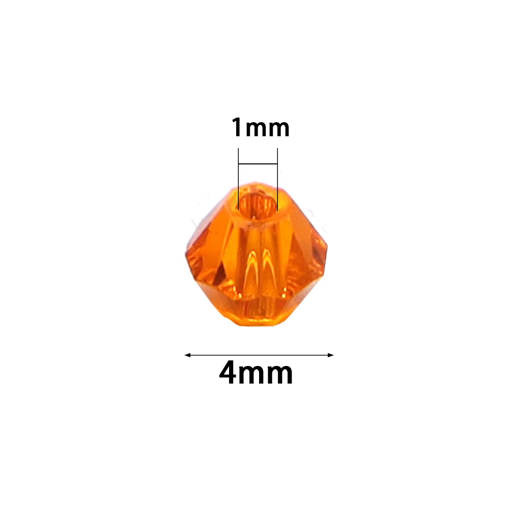 200 Stück 4mm Bunte Glänzende Facettierte Kristallglasperlen Bicone Lose Abstandsperlen DIY Armband Halskette Schmuckherstellung Zubehör – Detail 1