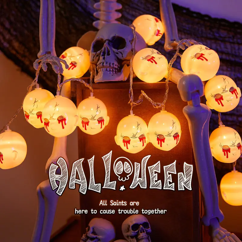 Ghost Halloween LED String Lights, Lovely Fairy Lights Lamp for Bedroom Dorm Window Wall Decor, Lovely Animal Twinkle Light