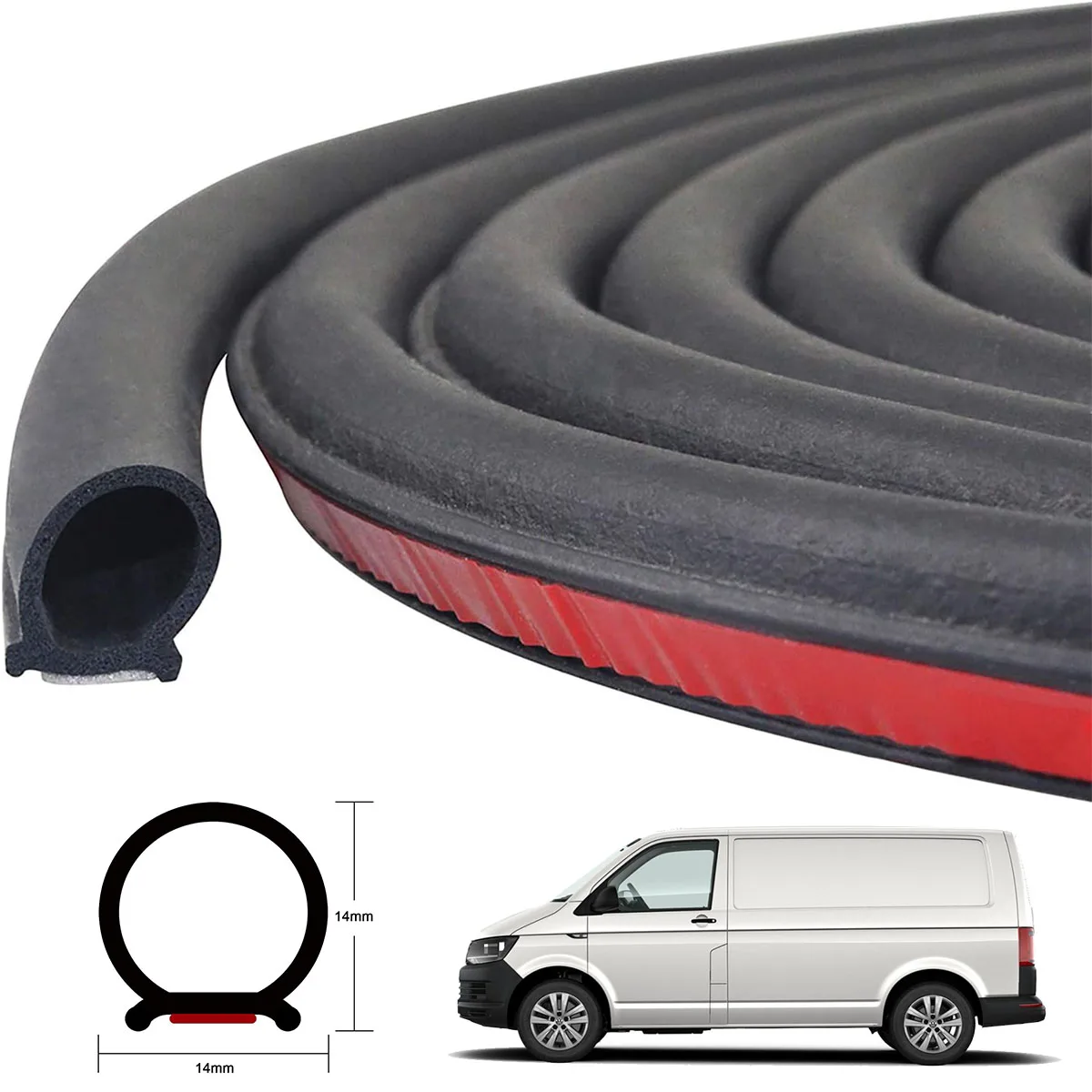 10 meters D Type Door Edge Seal Strips For VW Transporter T4 T5 T5.1 T6 T7 Multivan Caravelle Campervan Motorhome Extra Cab T32