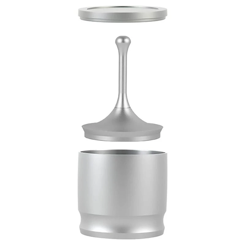 AA94-Aluminum Alloy 58Mm Espresso Powder Receiver Container, Coffee Dosing Ring, Silver Anti-Dust Press Cup
