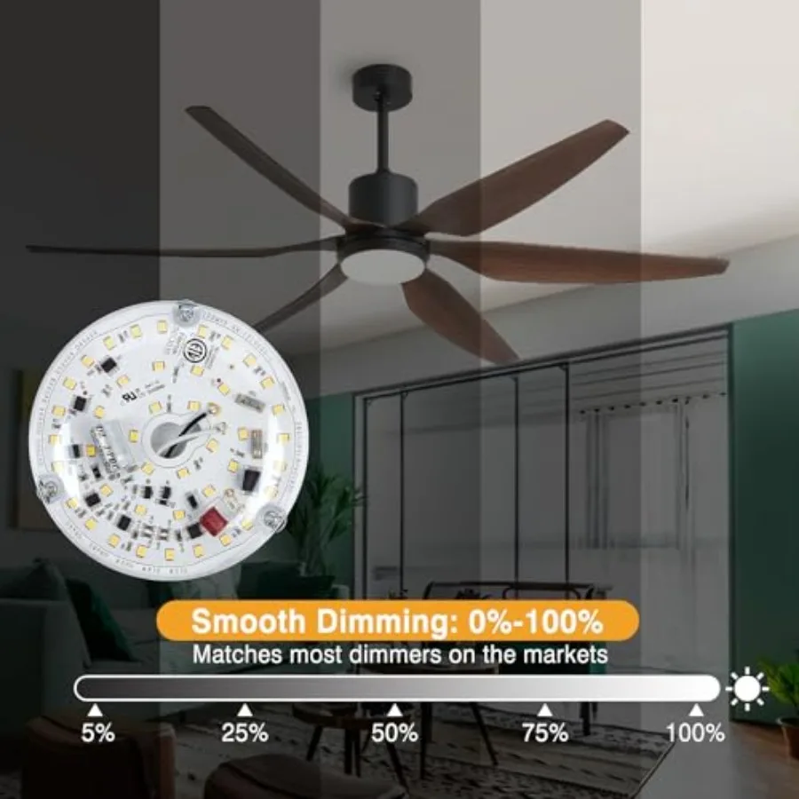 BeVisible N Glow ETL Listed 1 Pack 3.93'' Retrofit Light Kit for Ceiling Flush Ceiling Fan Light Replacement Panel PCB 18W 3000 view 4