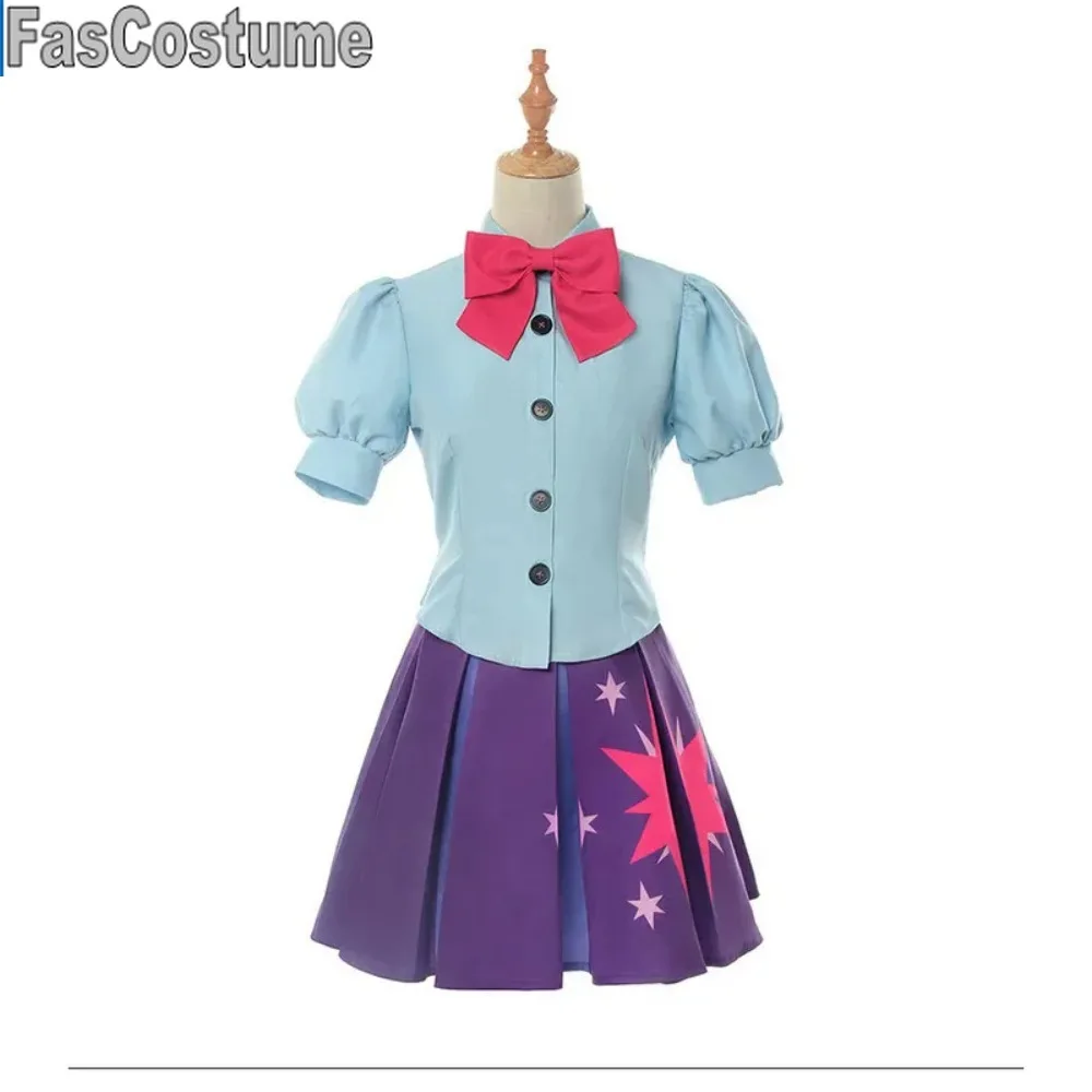 

Костюм для косплея Аниме Твайлайт Спаркл, единорожьей принцессы, для взрослых женщин, платье-юбка в стиле JK, униформа, наряд для Хэллоуина, аксессуар