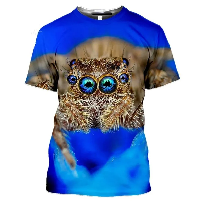 Animal Spider 3D Print T Shirt Summer Men\'s O-Neck T-shirt Casual Short Sleeve Oversized Pullover Tees Streetwear Men Clothing