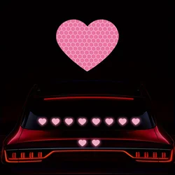 10PCS Heart Shape Reflective Car Stickers Waterproof for Auto Trunk Body Vehicle Night Warning Durable Vinyl Decals Decoration
