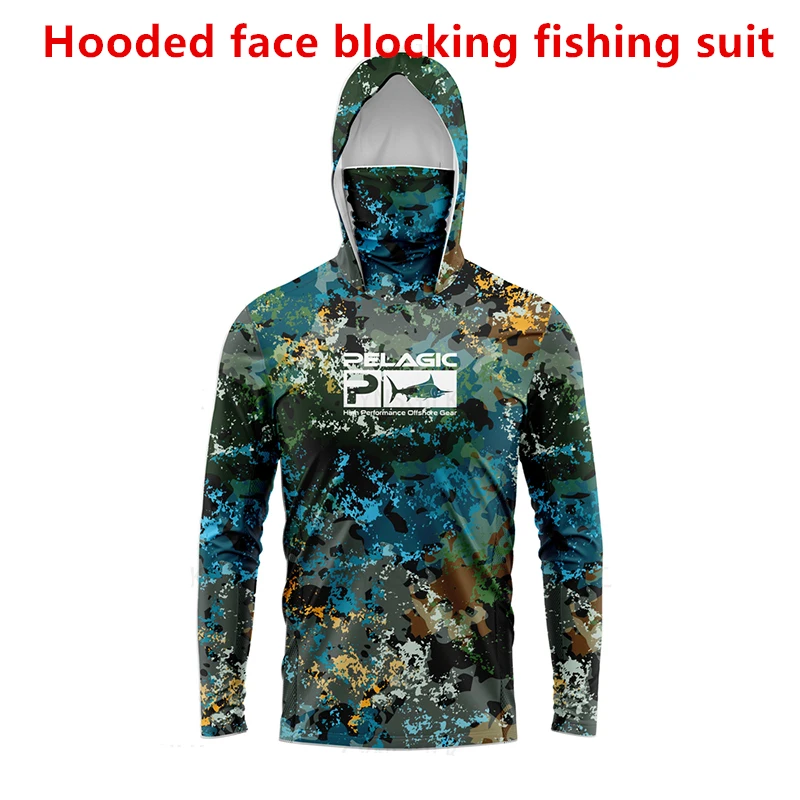 Camouflage Hooded Fishing Suit For Spring Summer Fishing, Breathable Sea Fishing, Mosquito Prevention, Competitive Team, Sun