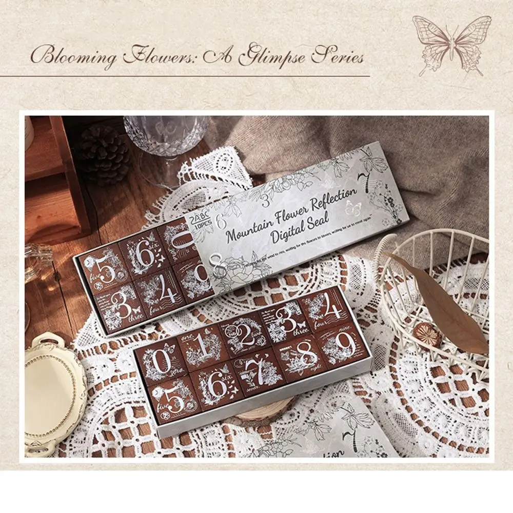 10/27 Pcs Number Wooden Rubber Stamps Kit Handmade Alphabet Letter Stamper Seal Set Comfortable Grip Engraved Clearly