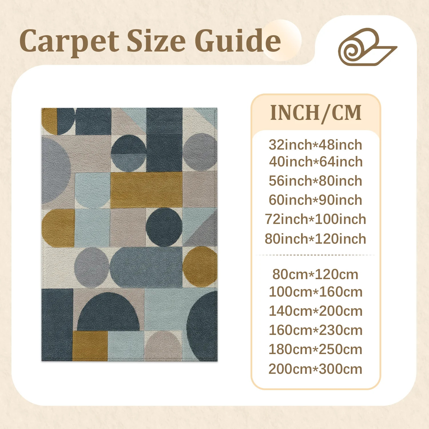 Large Indoor Area Rug, Soft Velvet Low Pile with Non-Slip Dotted Backing, Machine Washable Mid-Century Geometric Abstract Rug in Navy Gold Blue Tones for Living Room, Bedroom, Modern Home Decor