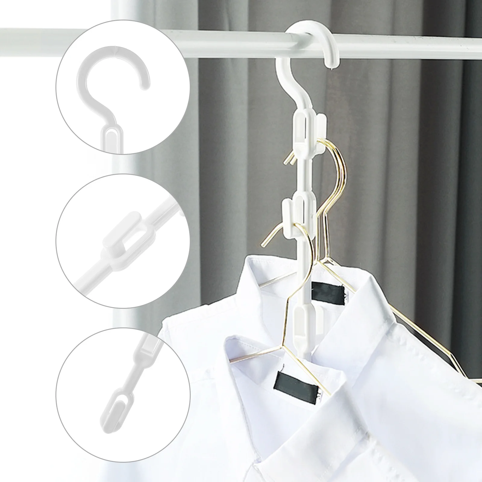 

4Pcs Vertical Stackable Hanger Space Saving Clothing Organizer Heavy Duty Closet Hanger for Coats T-Shirts Pants Dorm Room