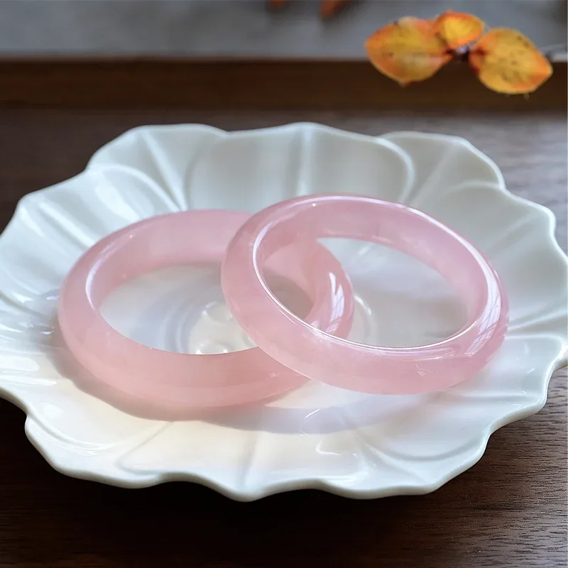 

white crystal ladies bracelet pink crystal woman bracelet ice seed jelly pink jade jewelry