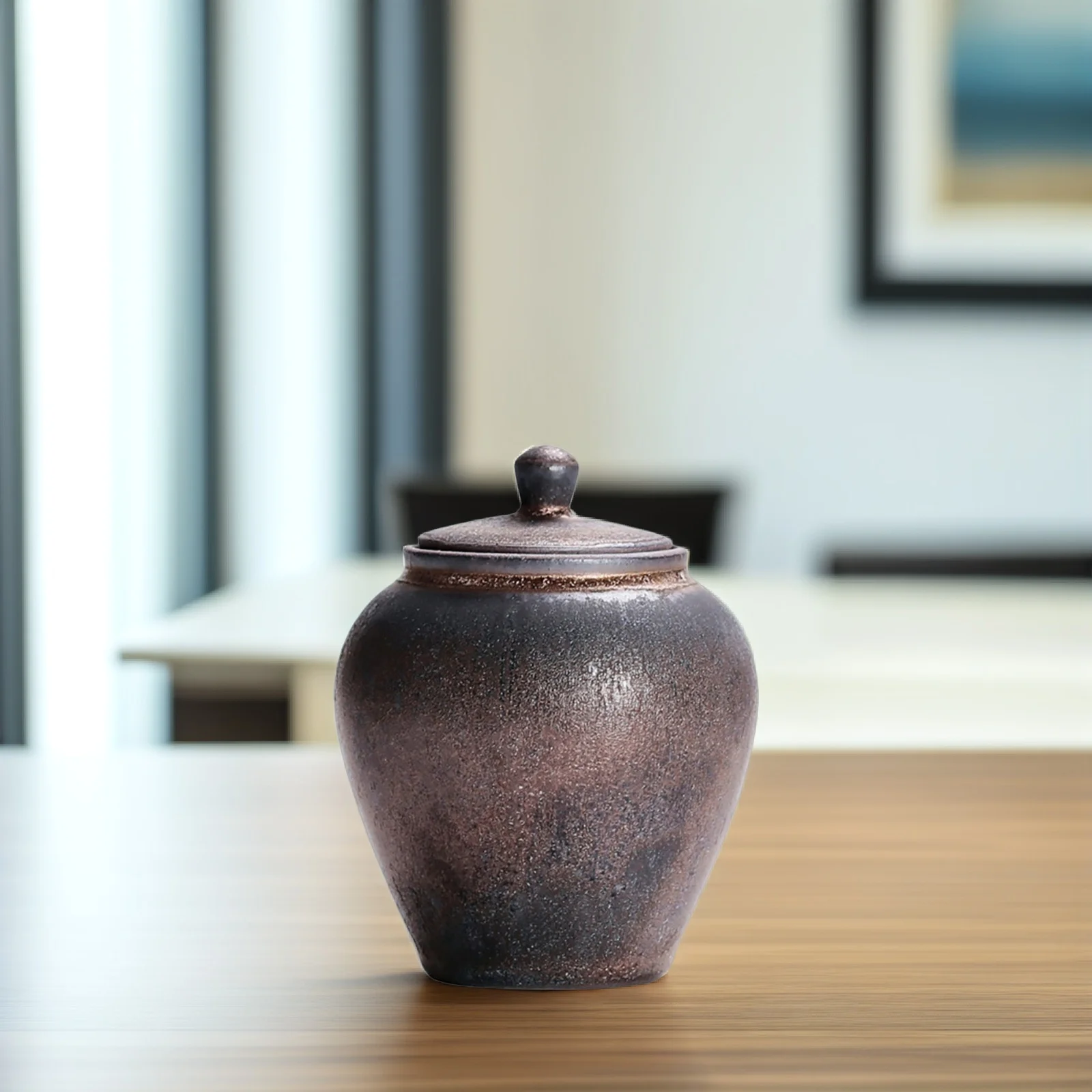 

Japanese Style Ceramic Tea Jar Sealed Airtight Container for Pu'er Tea Storage and Kitchen Use Dried Fruit Jar